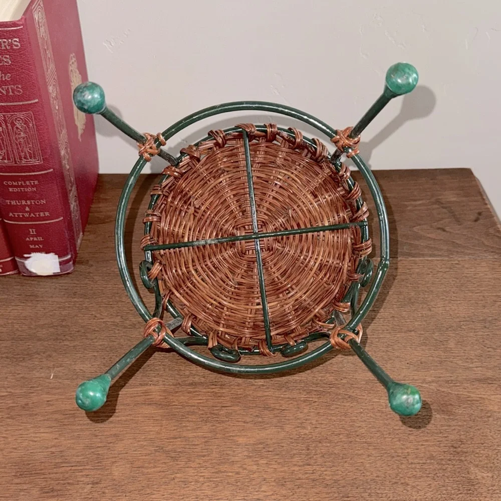 Wicker and Metal Ice Cream Parlor Doll Sized Cafe Bistro Chair Cottage Decor